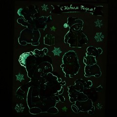 Наклейки декоративные светящиеся «Снеговички» - Фото 1