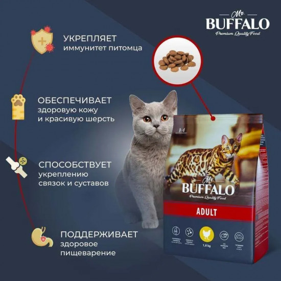 Корм для взрослых кошек с курицей