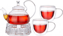 Набор чайник с подставкой для подогрева и кружки - Фото 1