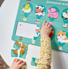Пазл для детей обучающий планшетный  «Домашние животные» - Фото 7