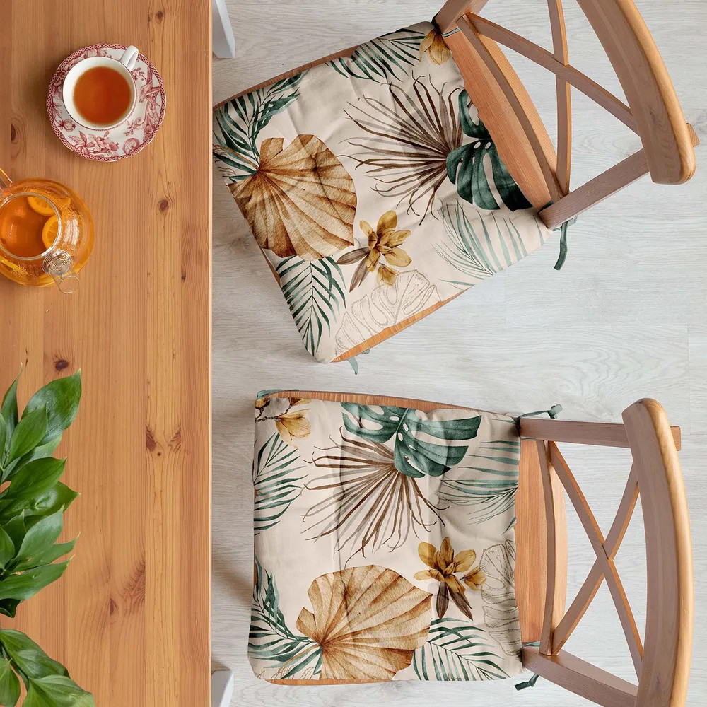 Комплект подушек на стул с тафтингом «Tropical palm» | Tropical palm | Mia Cara | Фото 3