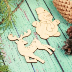 Набор подвесок «Снеговик и Олень» - Фото 1