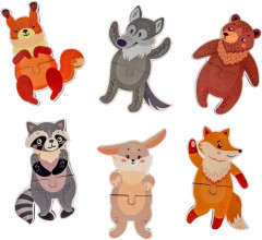 Пазлы для детей двойные деревянные «Кто живет в лесу» - Фото 3