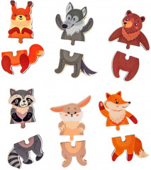 Пазлы для детей двойные деревянные «Кто живет в лесу» - Фото 4