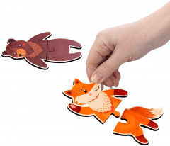 Пазлы для детей двойные деревянные «Кто живет в лесу» - Фото 6