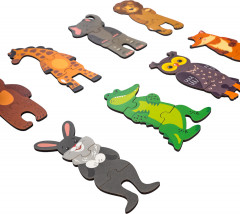 Пазлы для детей тройные, деревянные «Веселый зоопарк» - Фото 4