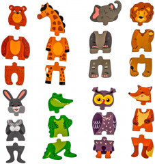 Пазлы для детей тройные, деревянные «Веселый зоопарк» - Фото 5