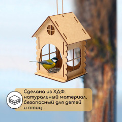 Кормушка-конструктор для птиц «Изба бревенчатая» - Фото 5