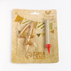 Набор «Свеча для торта с фонтаном. Цифра 4» - Фото 3