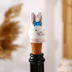 Пробка для бутылки «Зайка с бантиком» - Фото 3