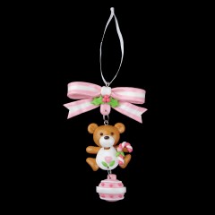 Елочное украшение «Мишка с бантиком» - Фото 1