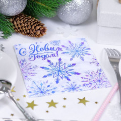 Салфетки бумажные «Снежинки» - Фото 1