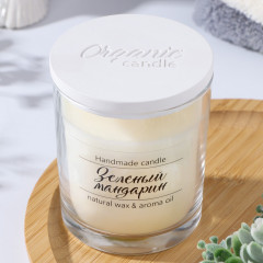 Свеча в стакане «Зеленый мандарин» - Фото 1