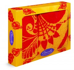 Комплект полотенец махровых пестротканых "Russo" (Cleanelly, 50х100 и 70х140, цвет красный) - Фото 1
