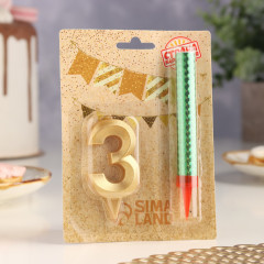 Набор «Свеча для торта с фонтаном. Цифра 3» - Фото 2