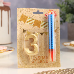 Набор «Свеча для торта с фонтаном. Цифра 3» - Фото 3