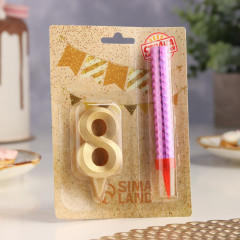 Набор «Свеча для торта с фонтаном. Цифра 8» - Фото 1