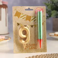 Набор «Свеча для торта с фонтаном. Цифра 9» - Фото 1