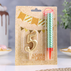 Набор «Свеча для торта с фонтаном. Цифра 5» - Фото 1