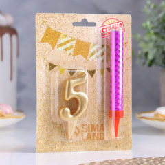 Набор «Свеча для торта с фонтаном. Цифра 5» - Фото 2