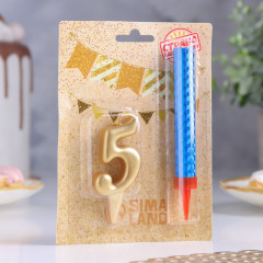 Набор «Свеча для торта с фонтаном. Цифра 5» - Фото 3
