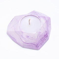 Свеча в подсвечнике «Сердце. Мрамор» - Фото 1