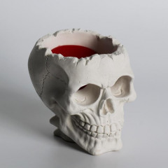 Свеча фигурная в бетоне «Плачущий череп» - Фото 2