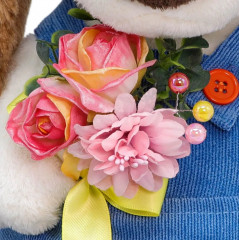 Игрушка мягкая «Собака Бартоломей в комбинезоне с букетом» - Фото 3