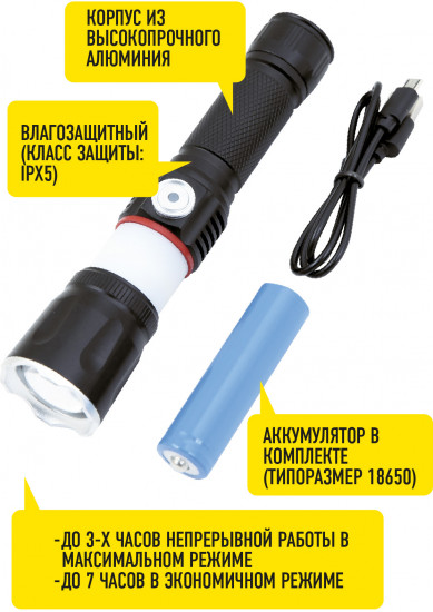 Фонарь аккумуляторный светодиодный для кемпинга