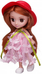 Кукла «Цветочная фантазия в розовом платье и красной шляпке с игровыми предметами» - Фото 1
