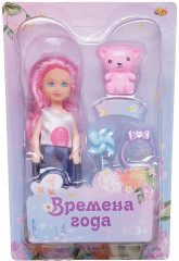 Набор игровой «Кукла с розовыми волосами с медвежонком» - Фото 4