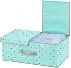 Короб складной для хранения «Тиффани серый горох с серой каймой» - Фото 5