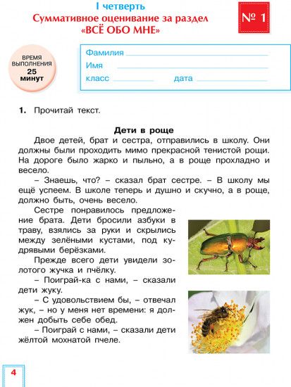 Литературное чтение. Критериальное оценивание
