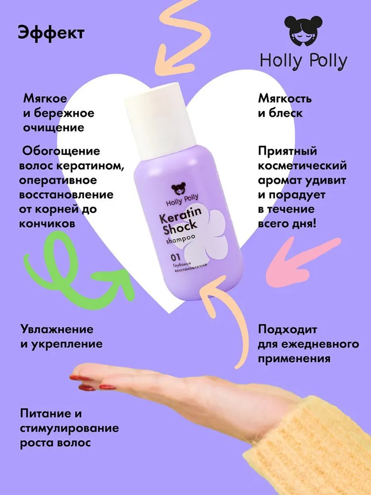 Шампунь восстанавливающий «Keratin Shock» | Keratin Shock | Holly Polly | Фото 4