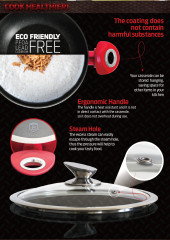 Кастрюля с крышкой «Burgundy Metallic Line» - Фото 4