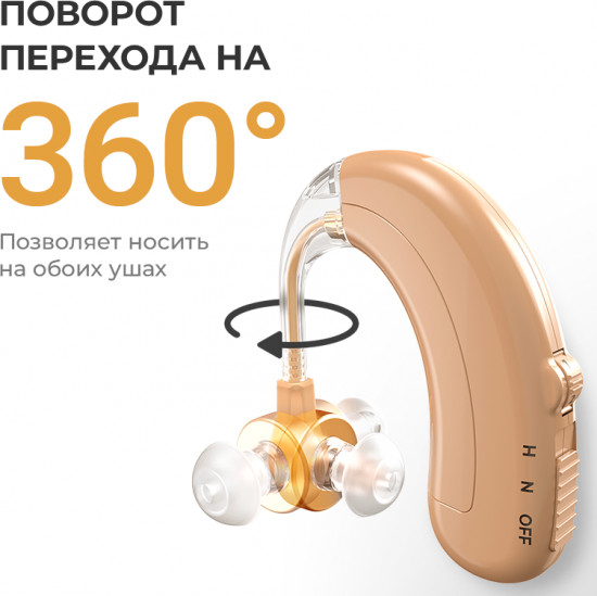 Слуховой аппарат заушный с зарядкой QE-01