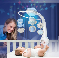 Музыкальный мобиль-трансформер, бело-голубой - Фото 1