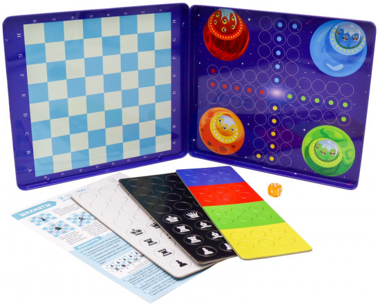 Магнитные игры 4 в 1 «Шашки, Шахматы, Уголки, Лудо»