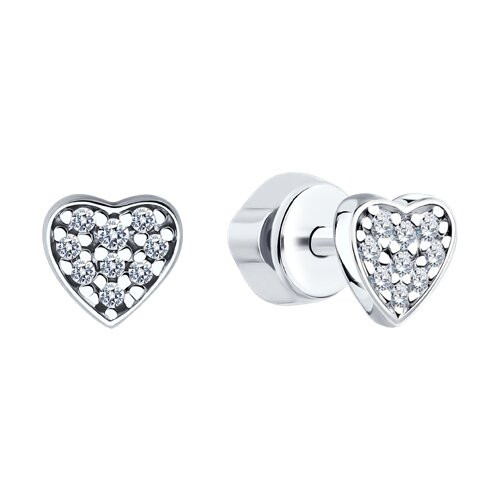 Серьги из серебра с фианитами