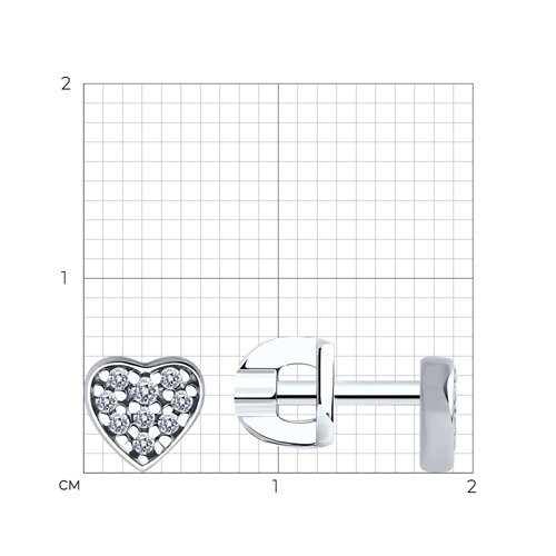 Серьги из серебра с фианитами
