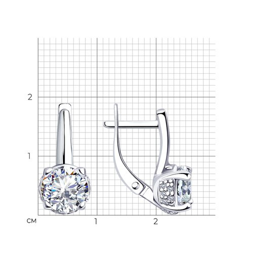 Серьги из серебра с фианитами