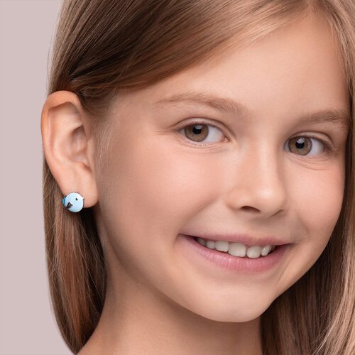 Серьги из серебра с эмалью