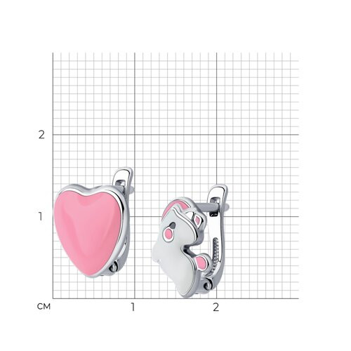 Серьги из серебра с эмалью