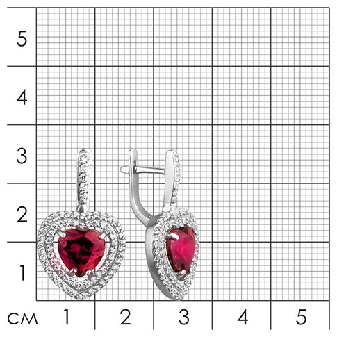 Серьги из серебра с фианитами