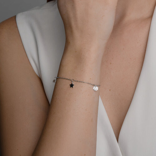 Браслет из серебра с фианитами