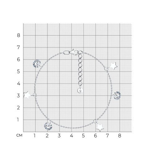 Браслет из серебра с фианитами