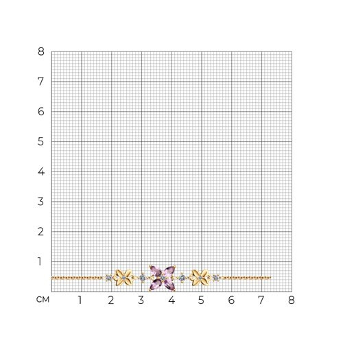 Браслет из золочёного серебра с аметистами и фианитами