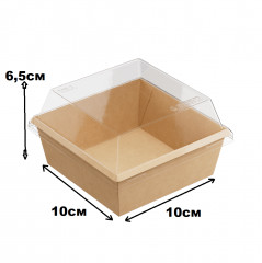 Набор контейнеров бумажных с ламинацией с пластиковой крышкой - Фото 1