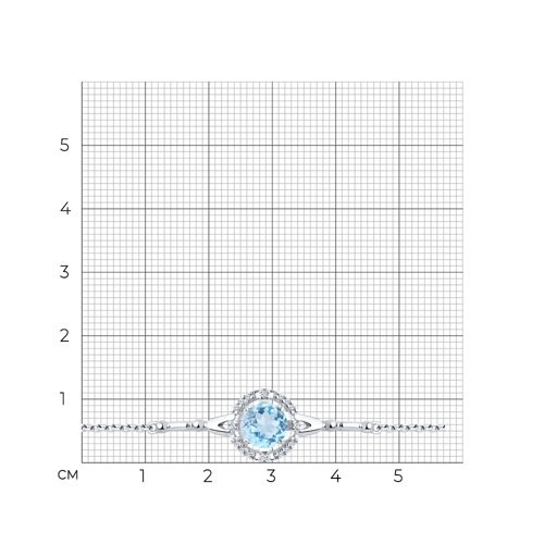 Браслет из серебра с топазом и фианитами