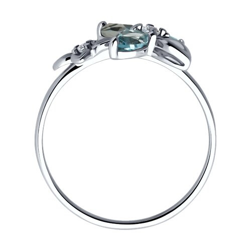 Кольцо из серебра с топазами и фианитами